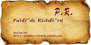 Paládi Richárd névjegykártya